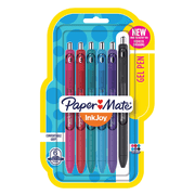 Paper Mate® InkJoy™ Retractable Gel Pens, Fine Point, 0.5 mm, Black Barrels, Assorted Ink Colors, Pack Of 6
