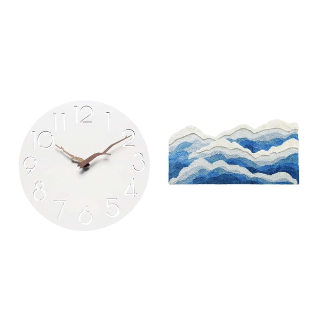 Reloj De Pared Decorativo Silencioso Y Alfombra Antideslizante Para El Hogar, La Cocina, La Oficina, La Sala De Estudio, La Guardería, El Dormitorio, La Sala De Juegos, La Entrada De Los Niños.