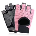 thumbnail image 1 of CHAO Guantes de gimnasio para mujer, de medio dedo, para levantamiento de pesas, con almohadilla de gel antideslizante, para entrenamiento de culturismo y ciclismo, talla M, color rosa, 1 of 5