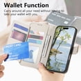 thumbnail image 6 of ELEHOLD Floral Embossed Leather Wallet Case for Samsung Galaxy S24+ with Zipper Cash Slot, Card Holder Shockproof TPU Anti-Scratch Flip Stand Wallet Case Cover With Detachable Strap , Beige, 6 of 13