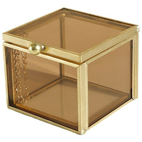 WSTEER Glass Vintage Jewelry Box Jewelry Display Organizer Keepsake Box Case Home Decorative Box