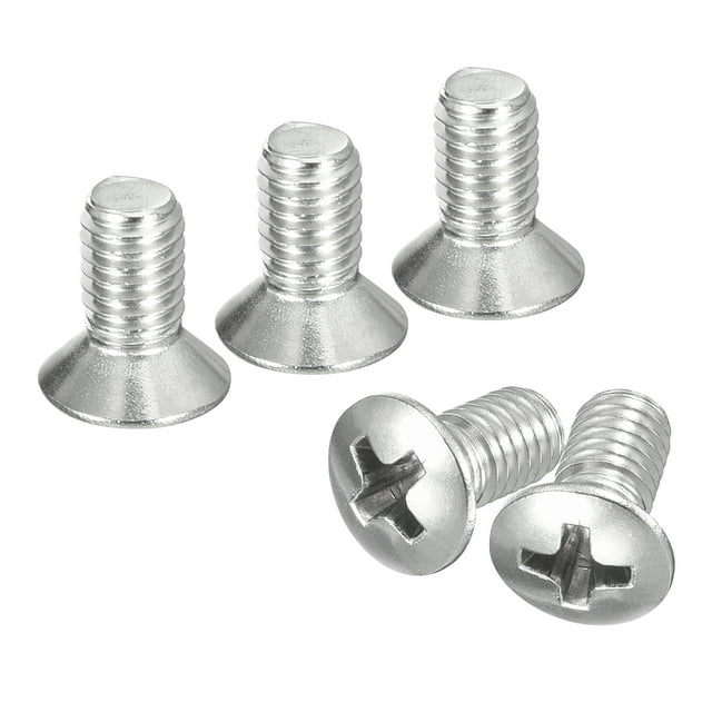 Unique Bargains Vis de Machine à Tête Ovale M5x10mm, Lot de 100 Vis à Tête Fraisée Légèrement Relevée en Acier Inoxydable 304