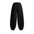 thumbnail image 6 of Lenpel Womens Pleated Pants Trendy Elastic Waist Baggy Trousers Loose Fit Lounge Pants for Beach Vacation, 6 of 6