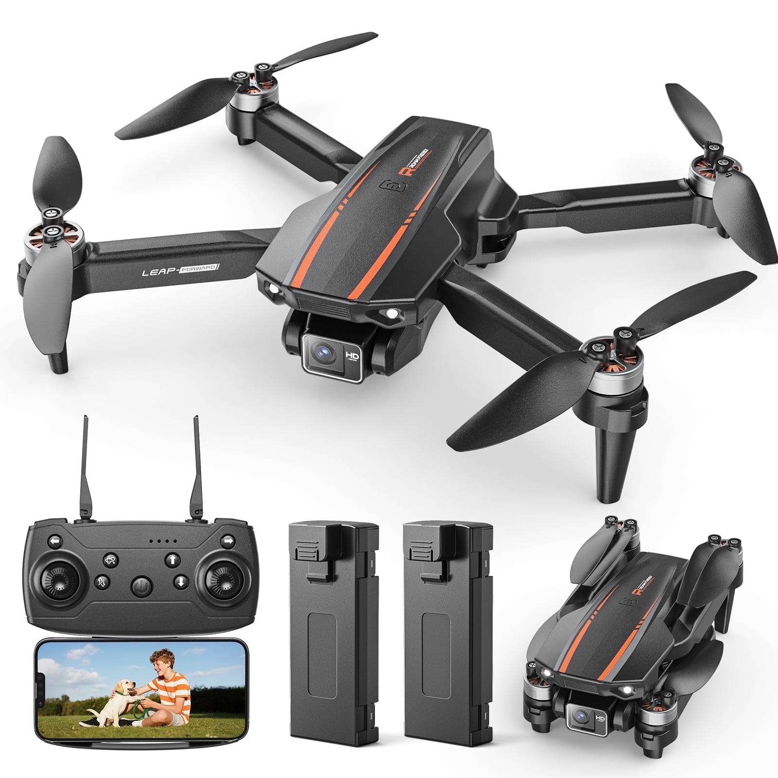 WEFONE H31 Drone with Camera and 2 Batteries Black photo 1