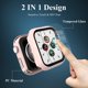 thumbnail image 2 of 3 Pack Case Compatible with Apple Watch SE Series 6/5/4 44mm with Tempered Glass Screen Protector, Hard PC Full Coverage Ultra-Thin HD Bumper Cover for iWatch 44mm, Rose Gold/Pink/Clear, 2 of 5