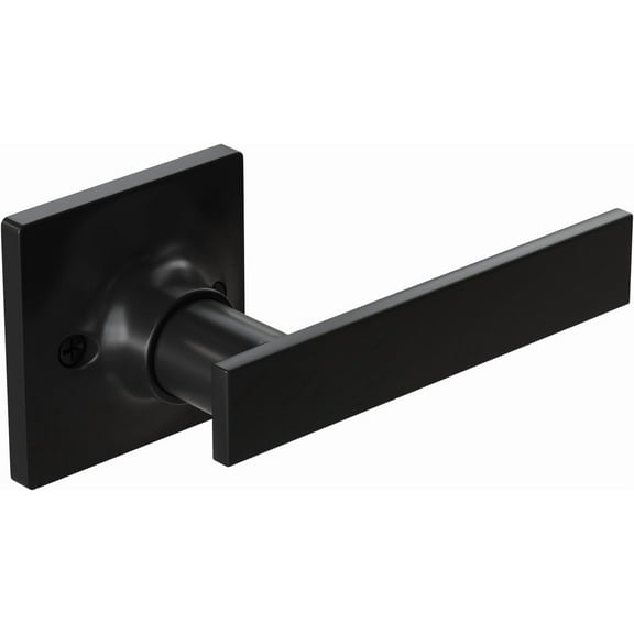 Entry Exterior Door Handle with Turn Lock - Black Door Knobs with Secure Key, Heavy Duty Reversible Exterior Door Lever for Front Entrance, Bedroom and Rooms (1Pack, Matte Black)