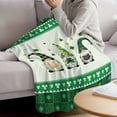 thumbnail image 5 of Throw Blanket Fleece Throw Blanket 50x80in, St. Patrick's Day Cute Lucky Gnome Soft Lightweight Bed Blankets Spring Green Clovers Check Fuzzy Couch Blankets for All Season, 5 of 9