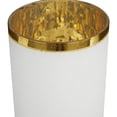 thumbnail image 4 of DecMode 3-Slot White Glass Pillar Hurricane Lamp with Gold Interior, Set of 3, 4 of 8