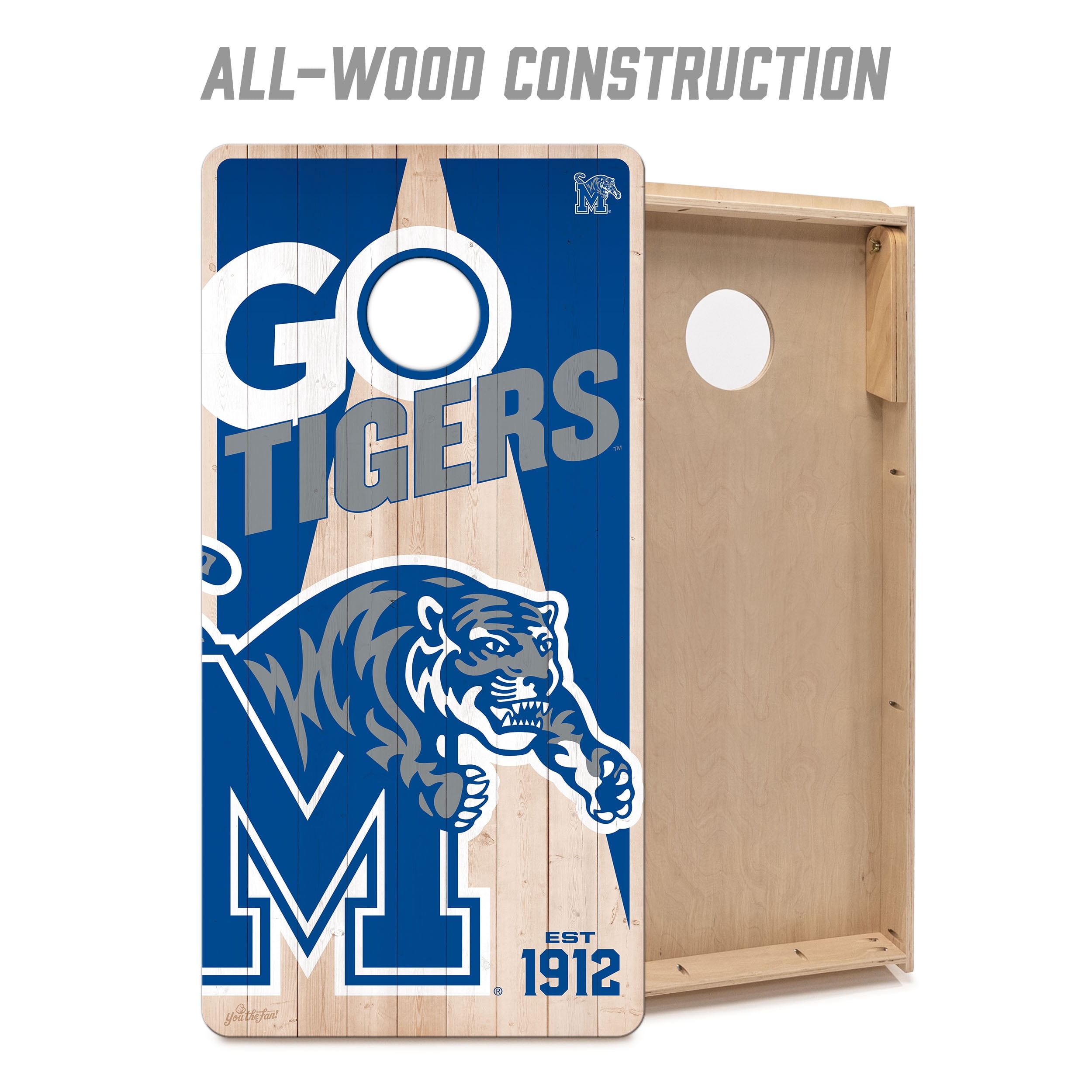 YouTheFan NCAA Memphis Tigers 2' x 4' Cornhole Game No Bags