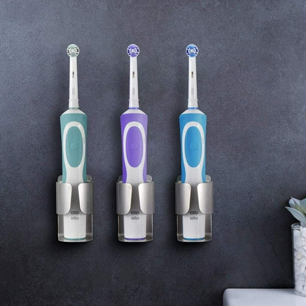 Support Brosse à Dents Mural Électrique 3 Trous - Porte Brosse à Dents Sans Percage Blanc Avec Base Diatomée