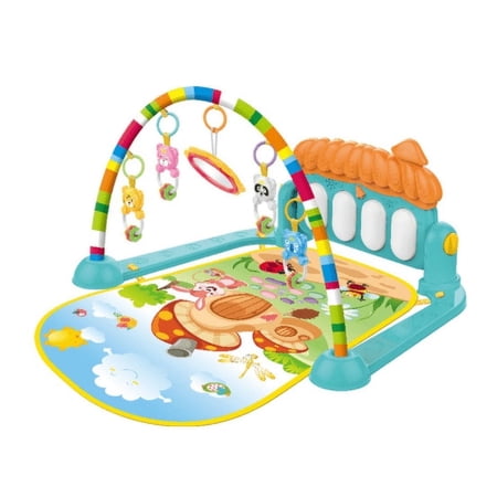 Baby Play Mat for Infant with Music and Mirror Newborn Piano Activity Center Toys Gym Floor Playmat for Boys Girls