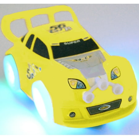TECHEGE Toys Yellow Speedy Racing Car for Toddler Kids with Flash Lights and
