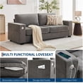 thumbnail image 5 of Garvee 90" Oversized Cloud Couch, 114 Pounds Mid Century Chenille Sofa, No Assembly Required & Deep Seat,with USB Charging Ports & Side Pockets and Wood Frame, Perfect Apartments, Office, 5 of 7
