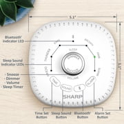 DreamCaster by Sharp Sound Machine Digital Alarm Clock Bluetooth Speaker 6 Sleep Sounds Blue LED Display