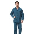 thumbnail image 6 of Apparonia Mens Pajamas Set Cotton Notched Collar Pajamas for Men Long Sleeve Mens Sleepwear with Pockets & Front Fly Green Plaid​ L, 6 of 7