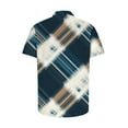 thumbnail image 5 of Handshe Mens Button Up Shirts Short Sleeve Plaid Printed Lapel Dress Shirt Vintage Classic Bowling T-Shirts, 5 of 6