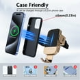 thumbnail image 6 of Wireless Car Charger, 15W Fast Charging Auto Clamping Phone Holders for Your Car Phone Mount for Car fit for iPhone 17 16 15 14 13 12 Pro Max 11 XR XS, Samsung Galaxy S25 Ultra S24 S23, Gold, 6 of 11