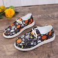 thumbnail image 5 of YLYL Women's Fashion Halloween Canvas Sneakers 2025 Pumpkin Ghost Print Low Top Lace up Walking Flat Shoes, 5 of 9