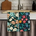 thumbnail image 6 of Vintage Boho Floral Kitchen Towels Set of 2, Dark Green Botanical Decorative Dish Tea Towels, Dark Cottagecore Wildflower Floral Hand Towels for Bathroom, Cottagecore Bathroom Decor, 16x24in, 6 of 7