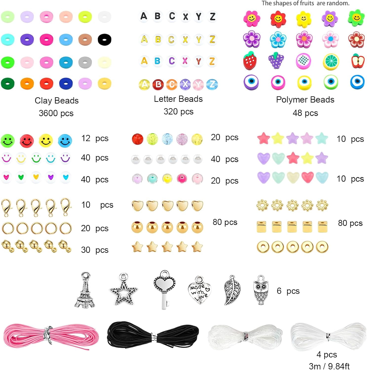 Clay Beads 7500 Pcs Friendship Bracelet Making Kit,2 Boxes 24 Colors Polymer Heishi Beads with Letter Beads for Jewelry Making, DIY Arts and Crafts Gifts Toys for Girls Age 4+