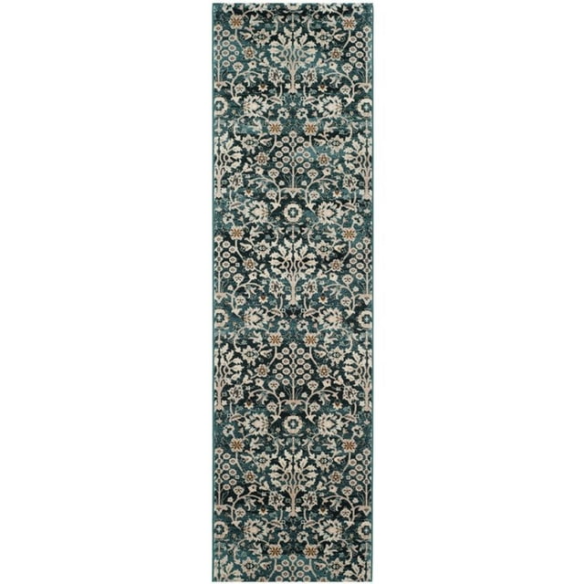 Safavieh Serenity 2'3" X 3'9" Power Loomed Rug in Turquoise and Cream