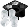 thumbnail image 1 of Moldes/bandejas de hielo de silicona para vaso de chupito para congelador con 4 cavidades, cubitos de hielo de vaso de whisky reutilizables, capacidad para 1oz cada uno, 1,3 pulgadas, 1 of 5