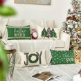 thumbnail image 6 of Sm:)e Merry Christmas Trees Mottos Green Throw Pillow Covers, 12 x 20 Inch Hello Winter Let it Snow Holiday Cushion Case Decoration for Sofa Couch Set of 4, 6 of 7