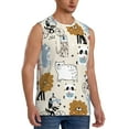 thumbnail image 2 of Easygdp Hand Drawn Animals Men's Breathable Tank Tops Sleeveless Sporty T Shirts for Basketball, Mountaineering, Bodybuilding -X-Large, 2 of 8