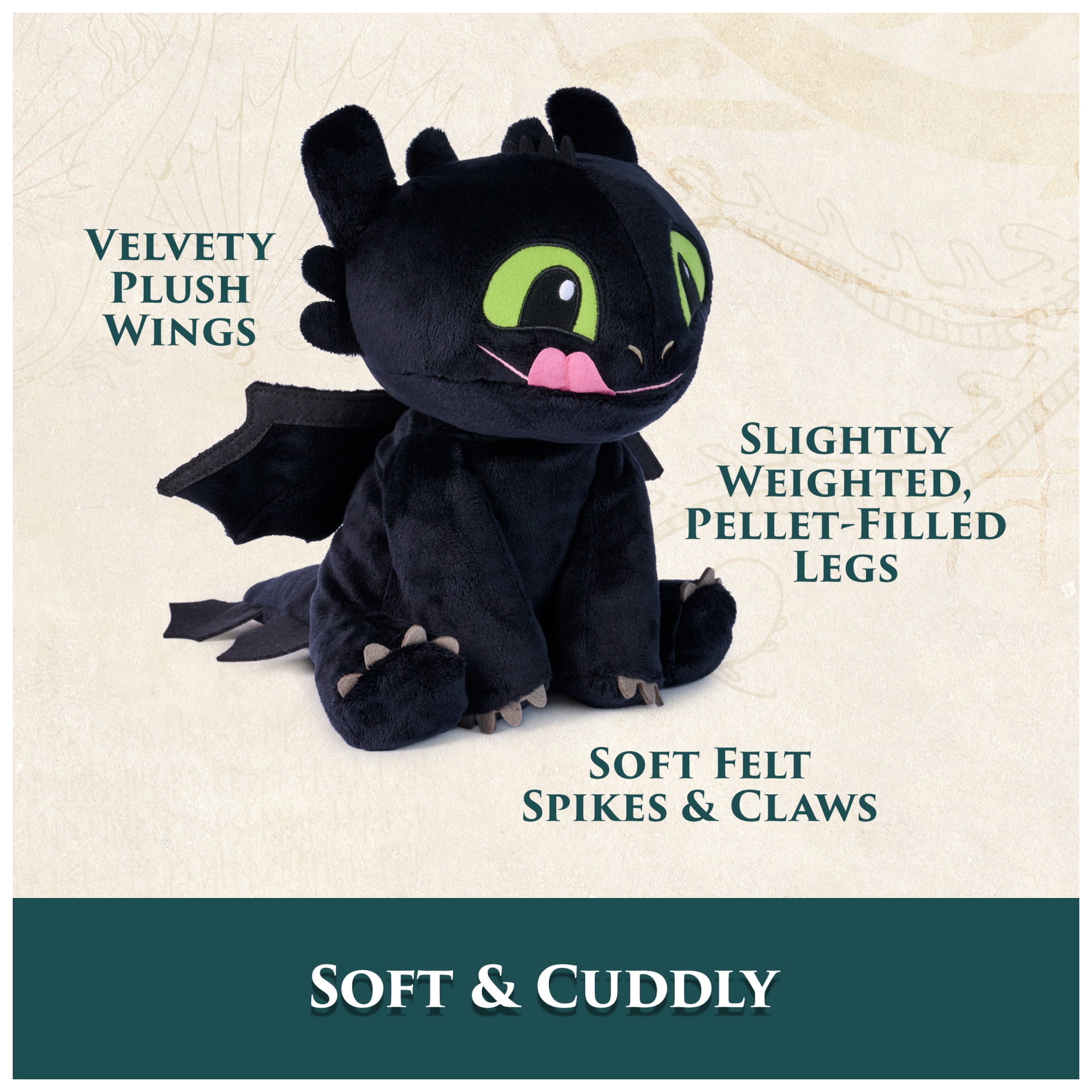 Dreamworks Dragons How to Train Your Dragon, Cuddly Toothless Plush for Ages 3+