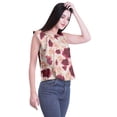 thumbnail image 2 of Moomaya Hauts en Jersey de Coton pour Femmes Sans Manches Imprimé Col Rond Tenue Décontractée, 2 of 4