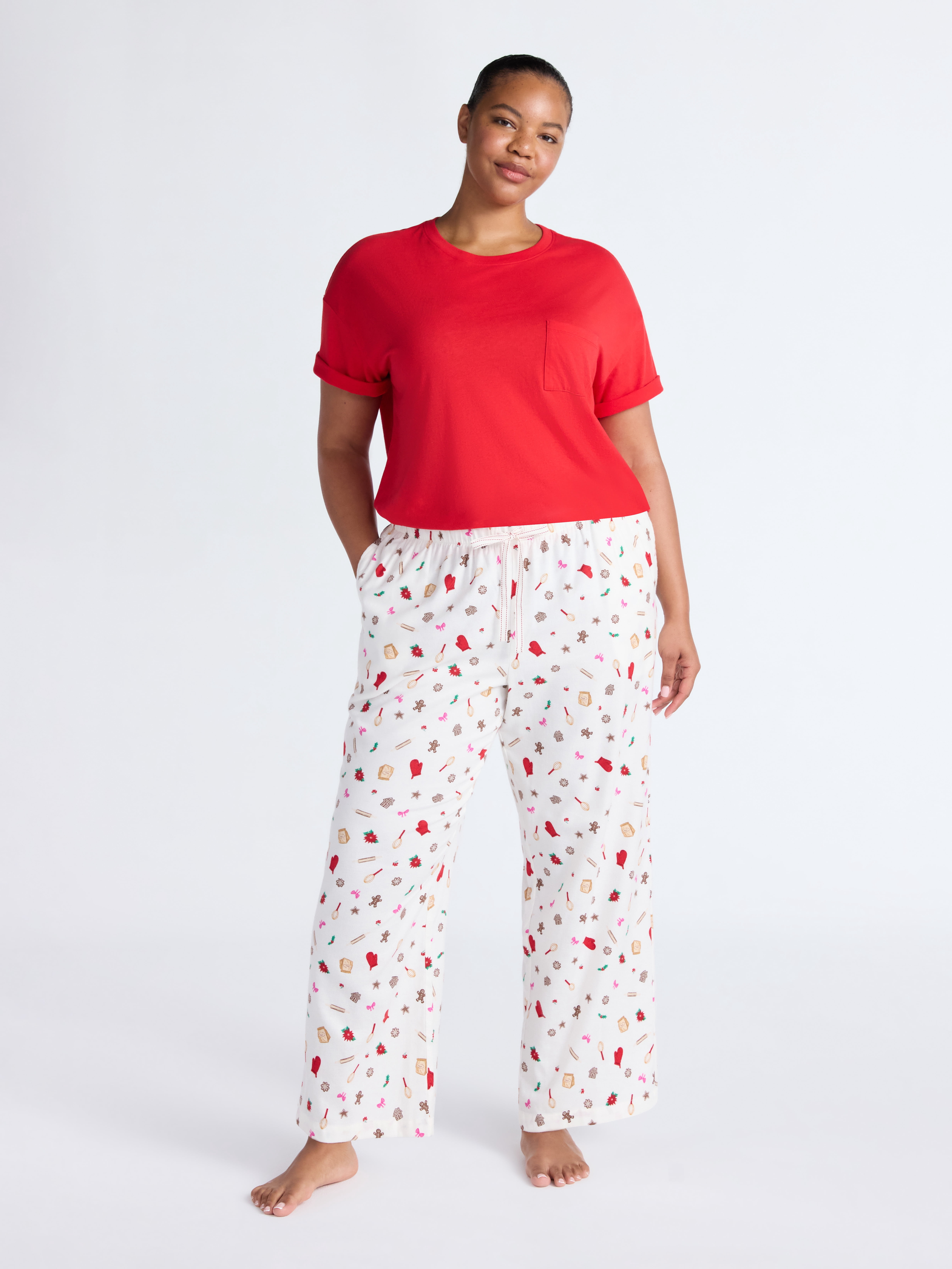 Joyspun Women's Flannel Sleep Pants, 30'' Inseam, Sizes XS-3X