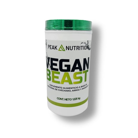 Proteína Vegana PEAK Nutrition Vegan Beast 1.225 kg – Proteína vegetal de chícharo, arroz y amaranto, sin lactosa, sin gluten, ideal para atletas y estilo de vida saludable