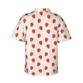 thumbnail image 4 of Xecao Hand Drawn Strawberry print Hawaiian shirt - a stylish short-sleeve button-down for men, perfect for casual beach and tropical outings., 4 of 9