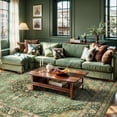 thumbnail image 2 of Boho Vintage Round Rug ft- Faux Wool Dreely Washable Area Rug Small Distressed Throw Rugs Floor Carpet for Door Mat Entryway Bedrooms Laundry (Round - ; Diameter Border ), 2 of 7