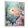 thumbnail image 2 of Designart "Guardian Pufferfish Of The Coral Realm" Coastal Coral Under Water Floater Framed Canvas Wall Art, 2 of 5