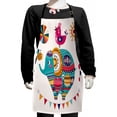 thumbnail image 1 of Nursery Kids Apron, Eastern Inspired Elephant Bird and Bee Oriental Themed Art Design Sun and Moon, Boys Girls Apron Bib with Adjustable Ties for Cooking Baking Painting, Multicolor, by Ambesonne, 1 of 2