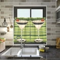 thumbnail image 4 of Yayeee Kitchen Curtains Tier Pair Light Filtering 27"x24" Rod Pocket Short Cafe Window Panel, Black Martini, 4 of 7