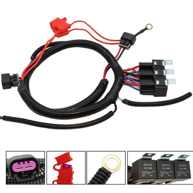 TopOne 7L5533A226T Dual Electric Fan Upgrade Wiring Harness Compatible For GM 1999-2006 ECU Control Wiring Harness Tool