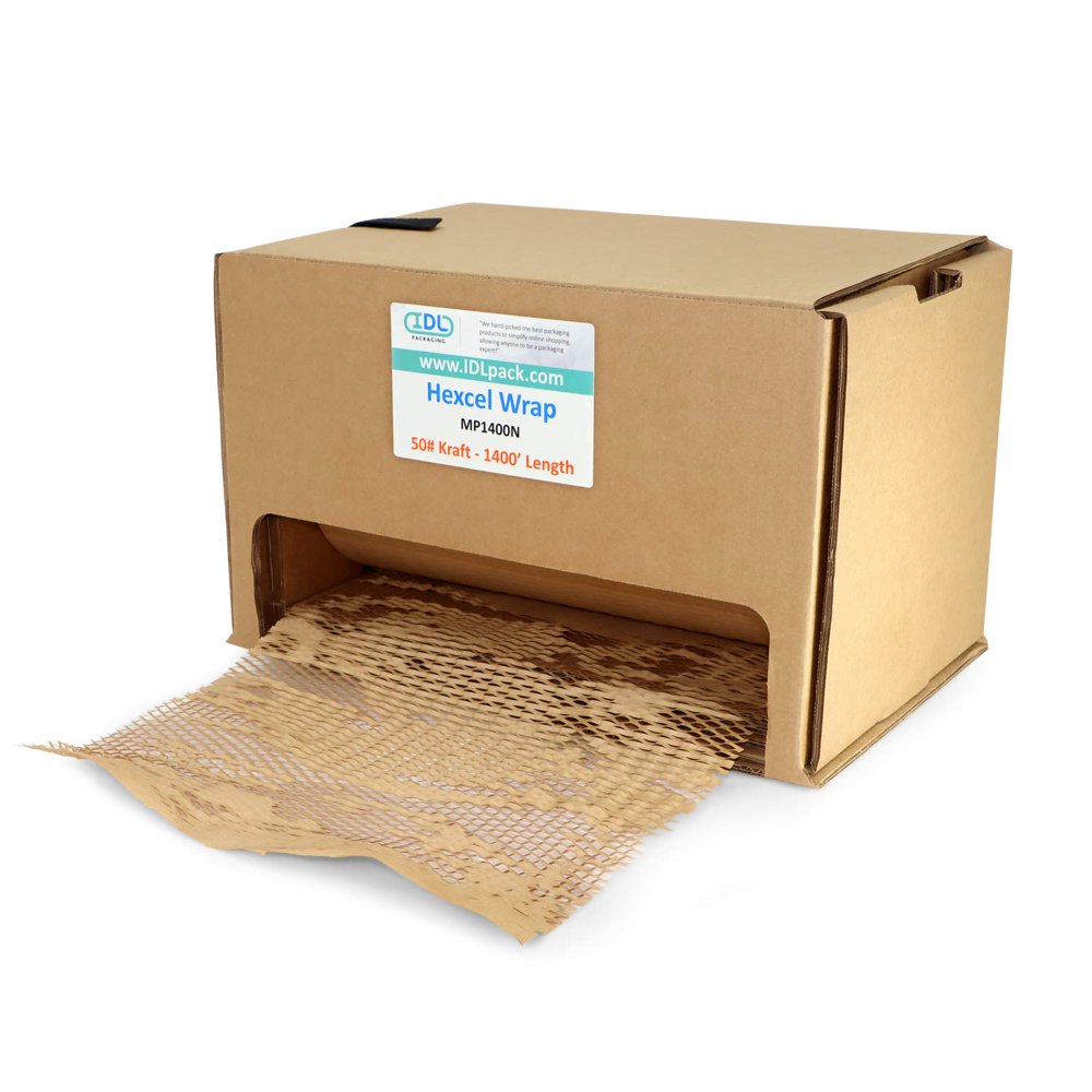 HexcelWrap Cushioning Kraft Paper 15.25" x 1400' in SelfDispensed Box