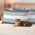 thumbnail image 3 of Haze Blue Grey Stripe Outdoor Waterproof Pillow Covers, Modern Art Horizontal Striped Decorative Rectangle Throw Pillowcase Sofa Cushion Sham for Patio/Couch/Chair, 20"x12" 2 Pack, 3 of 8