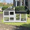 thumbnail image 1 of Outdoor Rabbit Hutch with Removable Tray and Ramp - Solid Wood Rabbit Hutch with Attached Run, Waterproof Roof and Raised Legs, 1 of 5