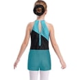 thumbnail image 2 of Raenseen Kids Girls Sleeveless Gymnastics Leotard Ballet Dance Biketard Unitard with Shorts Hair Tie Set Swimsuit Lake Blue 6, 2 of 7