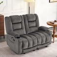 thumbnail image 1 of MCombo Causeuse Inclinable de 55,9 Pouces, Chaleur et Massage, Gris Foncé, 1 of 9
