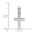 thumbnail image 2 of 14k White Gold Mini Religious Faith Cross With Diamond Shape Center Measures 17.7mm long Jewelry for Women, 2 of 6