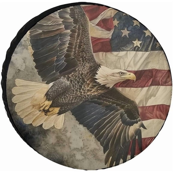 American Flag Camping Spare Tire Cover Independence Memorial Day Camping Wheel Protectors Tyre Covers Weatherproof Wheel Covers for Fit for SUV Truck Travel Trailer