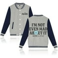 thumbnail image 2 of Freya Skye Merch “Not Even Mad About lt”Print  Baseball Jacket – Unisex Graphic Long Sleeve Coat, Casual Streetwear Gift for Music Lovers, 2 of 5