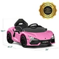 thumbnail image 2 of Best Choice Products Kids 12V Ride-On Car Officially Licensed Lamborghini Revuelto w/ Remote, LED Lights - Pink, 2 of 9