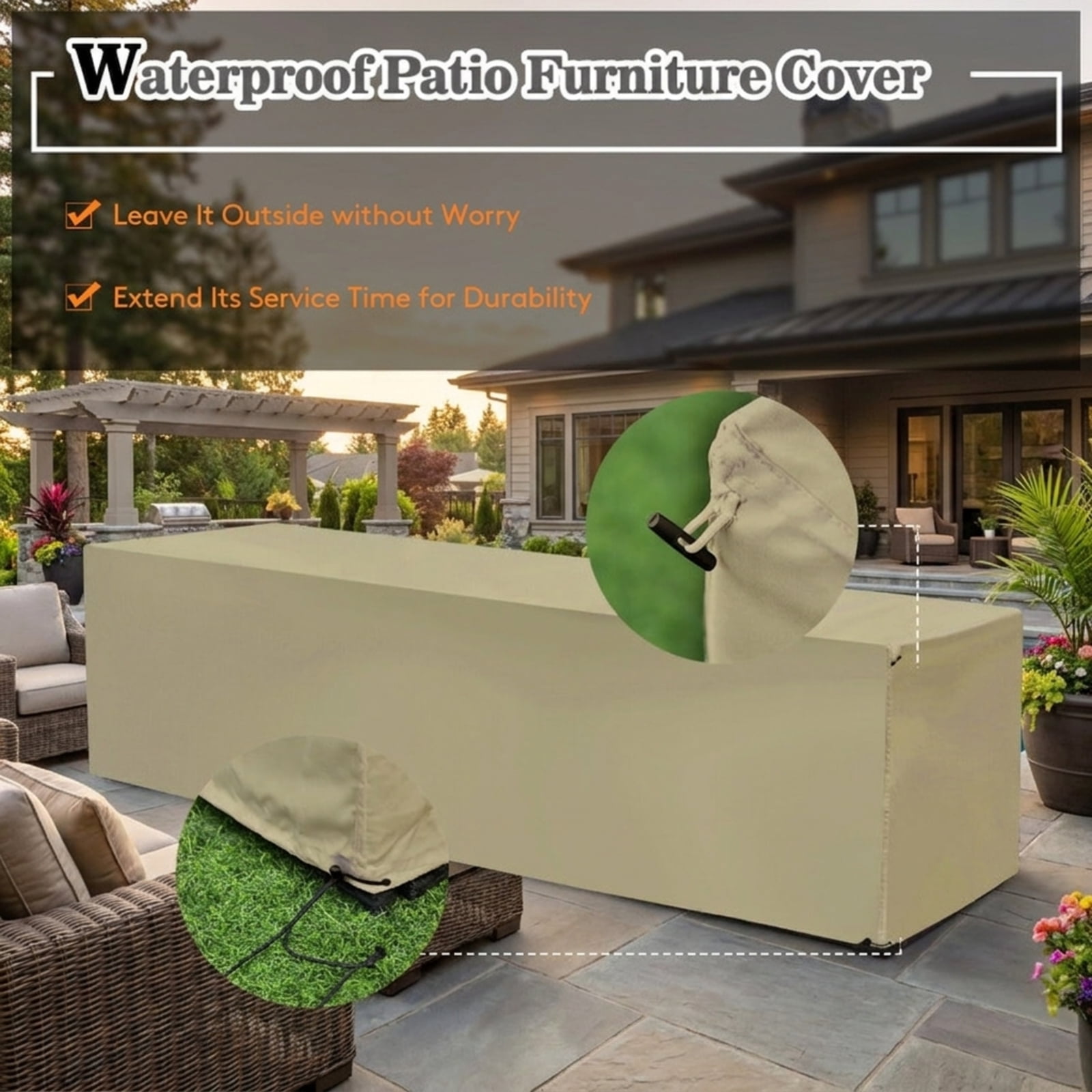 Furnibear 8 Piece Patio Rattan Furniture Set Outdoor Wicker Sectional Conversation Set with Storage Waterproof Cover Cushions and Glass Table, Red