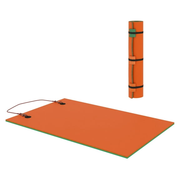 Lily Pad Water Mat 9' x 6' - Floating Mat for 2 Adults - Lake, Pool, Ocean - Orange