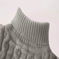 thumbnail image 6 of Odeerbi Kids Boys Girls Turtleneck Sweater Fleece Lined Cable Knit Chunky Sweater Fashion Children Casual Thermal Long Sleeve Winter Warm Thickened Sweater Gray, 6 of 7